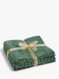 Oddies Textiles Snowflakes & Stars Fat Quarter Fabrics, Pack of 5, Green/Gold