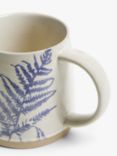 John Lewis Woodland Floral Glazed Stoneware Mug, Blue/Beige, 450ml
