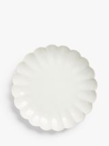 John Lewis Heart Marble Coaster White Brass