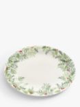 John Lewis Christmas Fine China Oval Platter, 41cm, White/Green