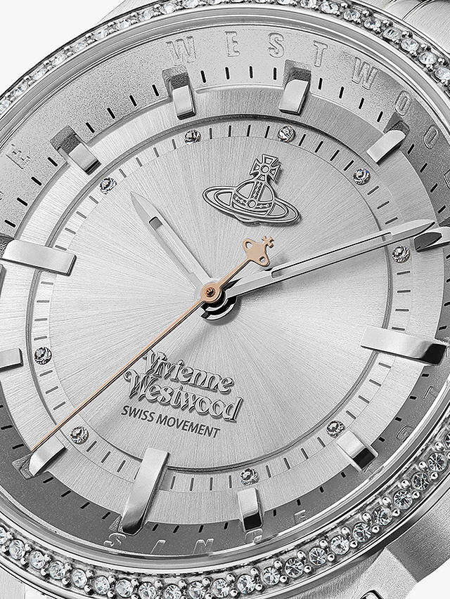 Vivienne Westwood Women's East End Swarovski Crystal Bracelet Strap Watch, Silver
