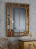 Laura Ashley Shawford Mock Bamboo Rectangular Wall Mirror, 107 x 81cm, Gold