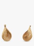 VF Jewellery 9ct Gold Second Hand Twist Hoop Earrings, Dated Sheffield 1990