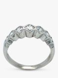 VF Jewellery Second Hand 18ct White Gold Seven Stone Princess Cut Diamond Band Ring, Dated Circa 2000s
