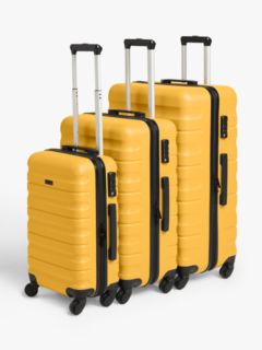 John Lewis ANYDAY Girona 75cm 4-Wheel Large Suitcase, Yellow