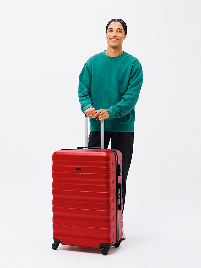 John Lewis ANYDAY Girona 75cm 4-Wheel Large Suitcase, Red