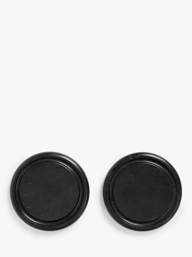 John Lewis Swoon Wolff Marble Round Coaster Set of 2 Black