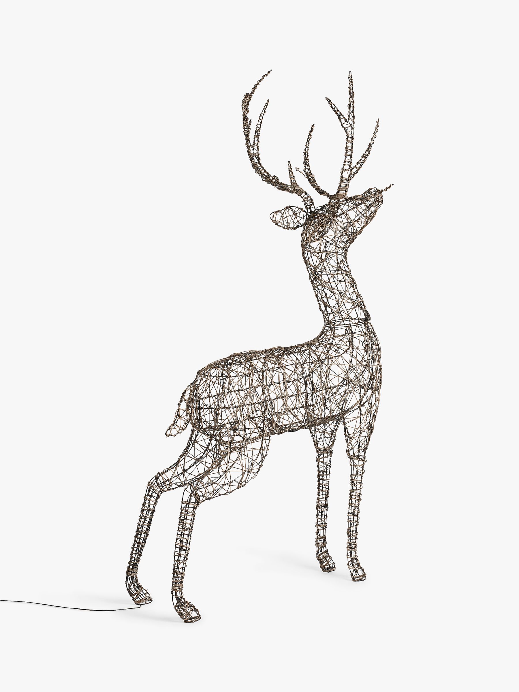 John Lewis Standing Stag Twinkling LED Lit Figure, Brown