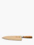 Katana Saya Damascus Steel Gyuto Kitchen Knife with Olive Handle & Wooden Sheath, 20cm