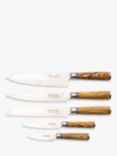 Katana Saya Filled Olive Wood Kitchen Knife Block Set, 6 Piece