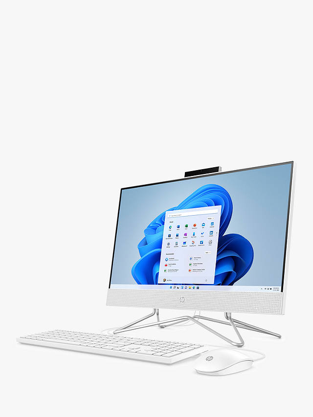Buy HP 22-dd0003na All-in-One Desktop PC, Intel Pentium Silver Processor, 4GB RAM, 128GB SSD, 21.5" Full HD, White Online at johnlewis.com