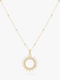 LARNAUTI Beaded Chain Sunburst Pendant Necklace, Gold