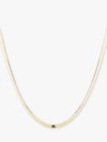 LARNAUTI Double Herringbone Chain Necklace, Gold