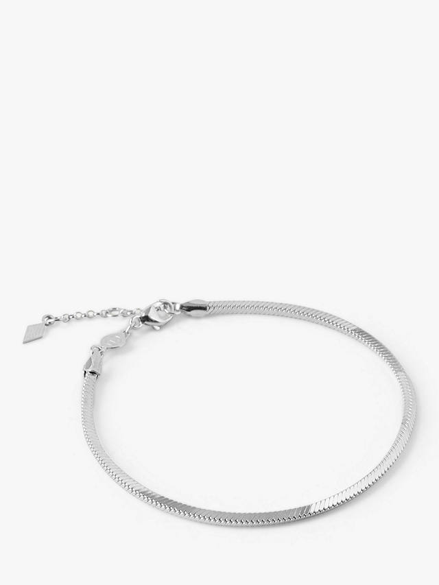 LARNAUTI Box Chain Bracelet, Silver