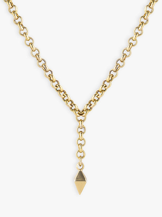 LARNAUTI Pyramid Drop Chain Necklace, Gold