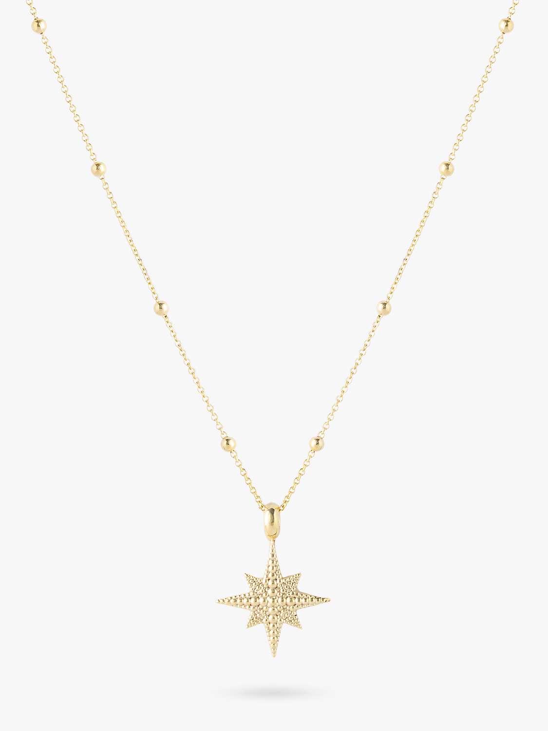Buy LARNAUTI North Star Beaded Chain Star Pendant Necklace, Gold Online at johnlewis.com