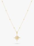 LARNAUTI North Star Beaded Chain Star Pendant Necklace, Gold