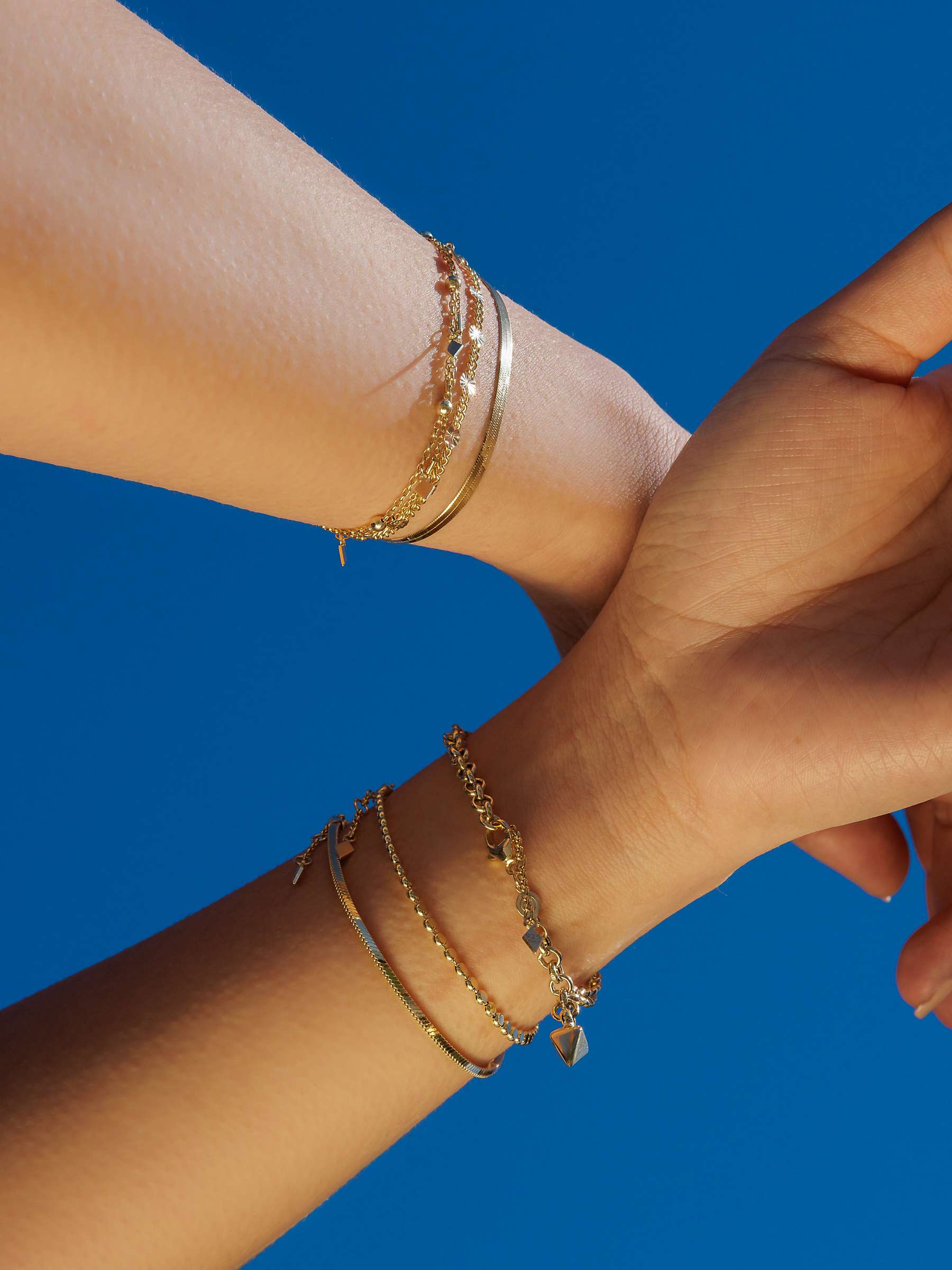 Buy LARNAUTI Beaded Chain Bracelet, Gold Online at johnlewis.com