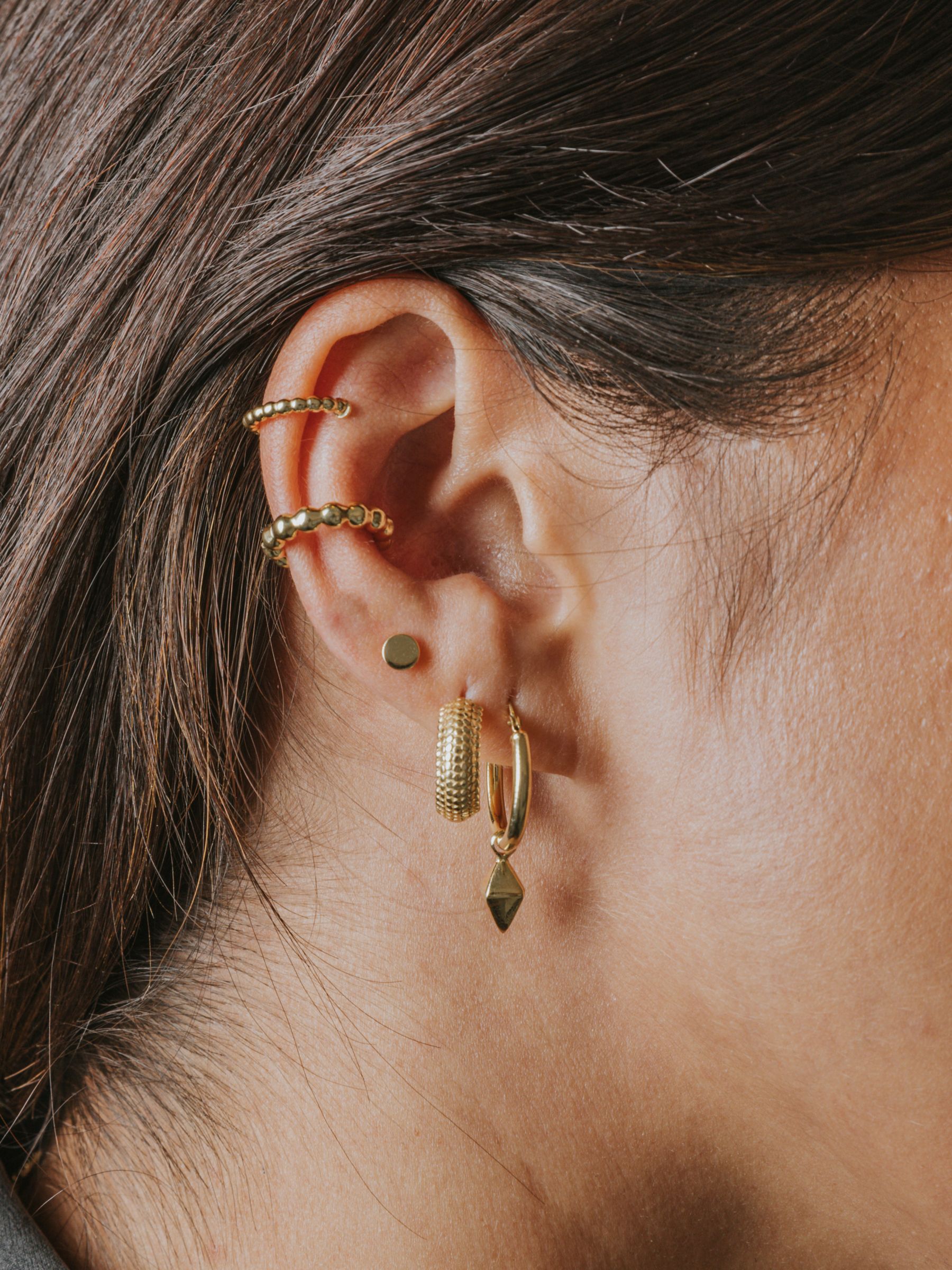 Buy LARNAUTI Textured Demi Hoop Earrings Online at johnlewis.com