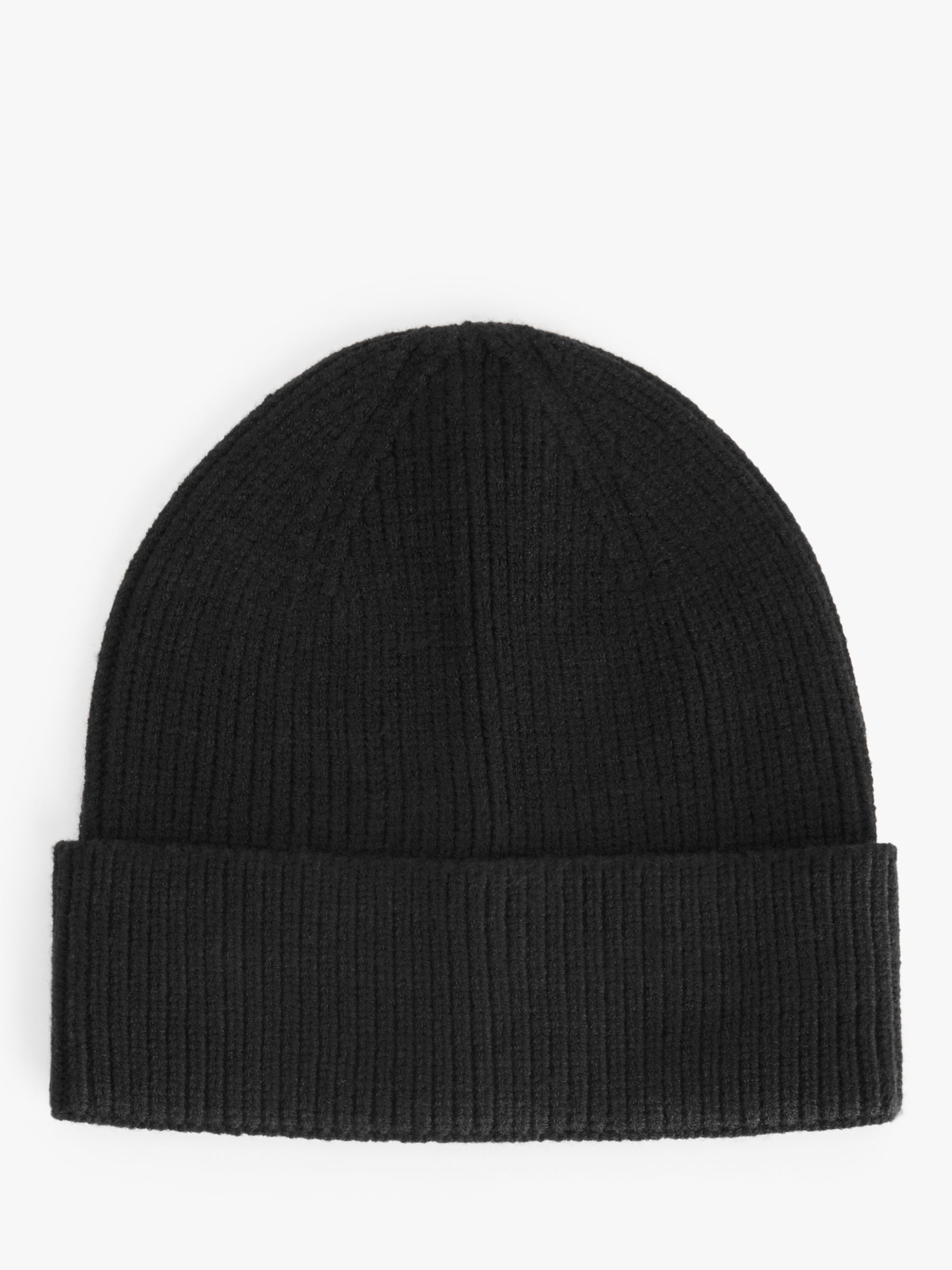 John Lewis ANYDAY Knitted Beanie, Jet Black at John Lewis & Partners