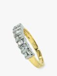 VF Jewellery Second Hand 18ct Yellow & White Gold 12 Stone Tapered Diamond Half Eternity Ring, Dated Circa 2000s