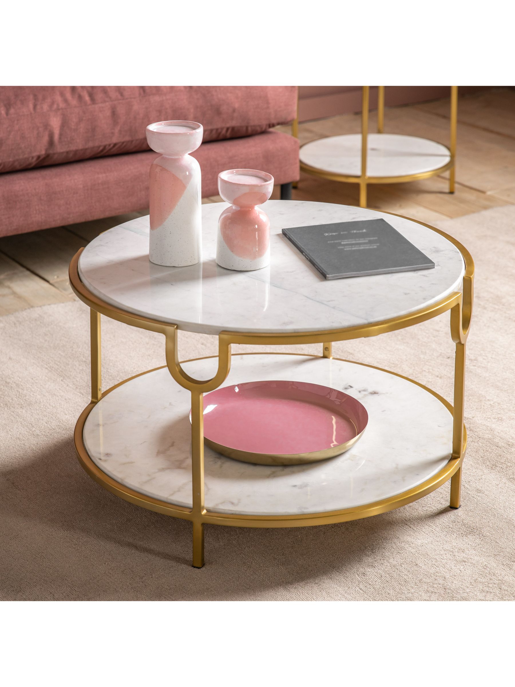 Photo of Gallery direct stanford marble coffee table white/brushed brass