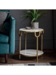 Gallery Direct Stanford Marble Side Table, White/Brushed Brass