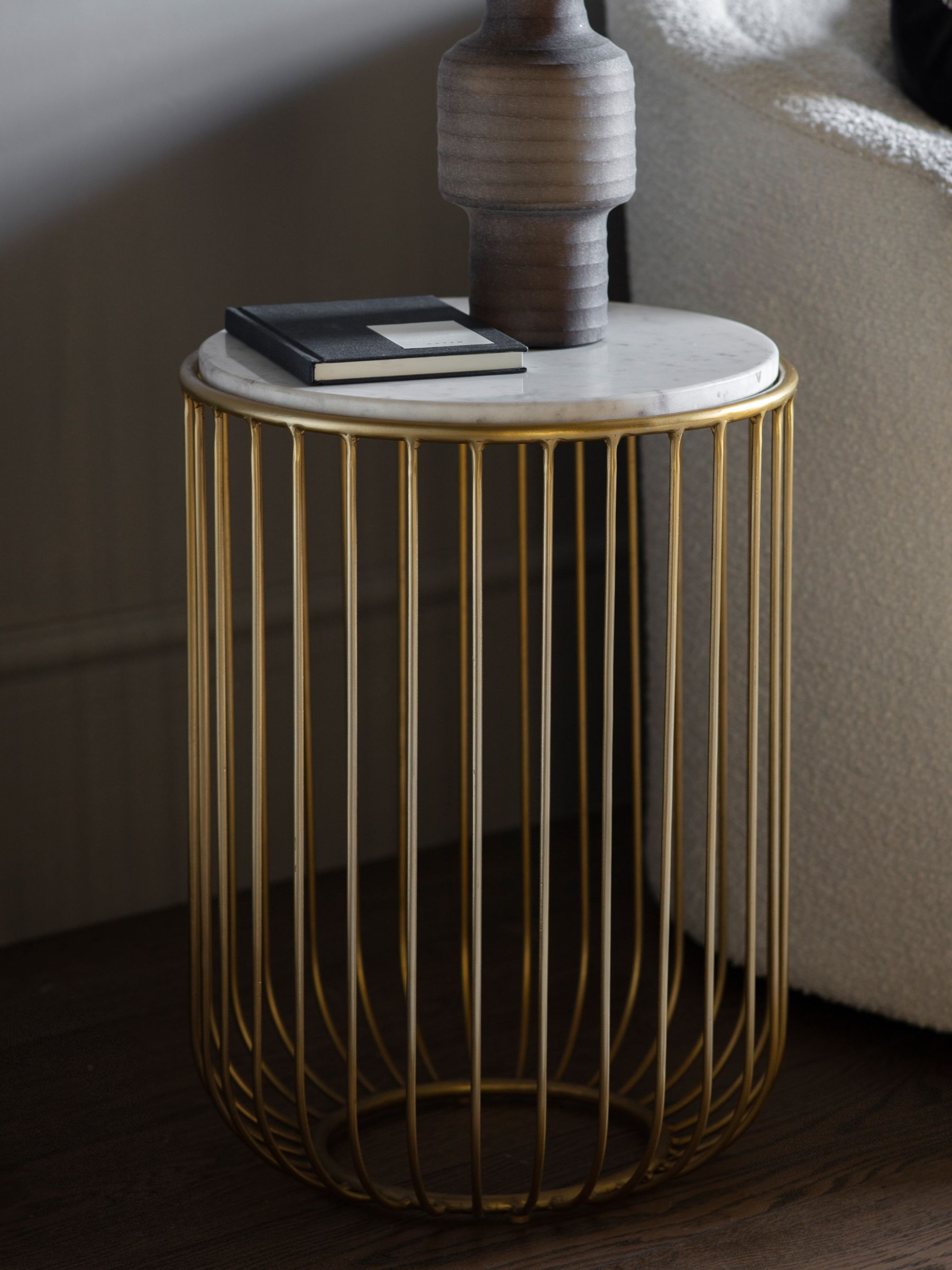 Photo of Gallery direct sutton marble side table natural/gold