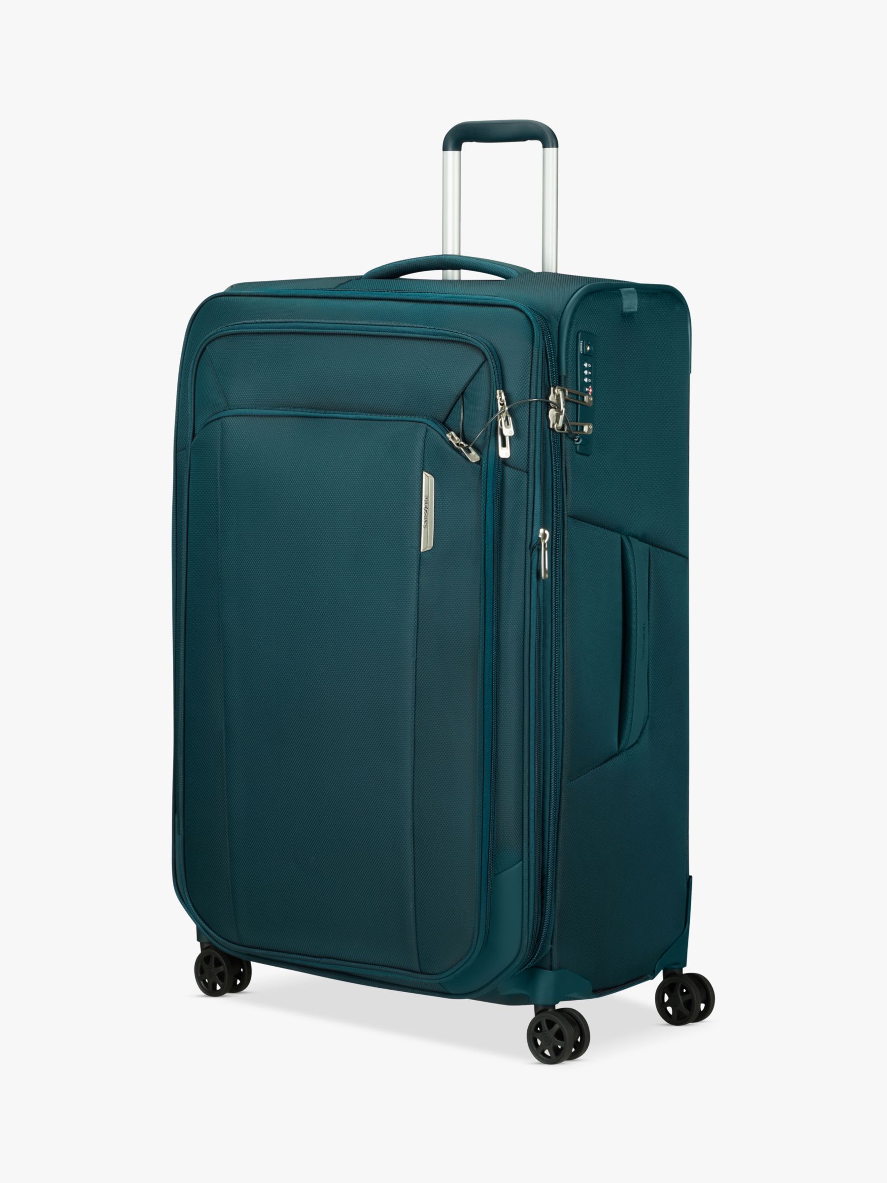 Samsonite Respark 4-Wheel 79cm Expandable Large Suitcase, Petrol Blue