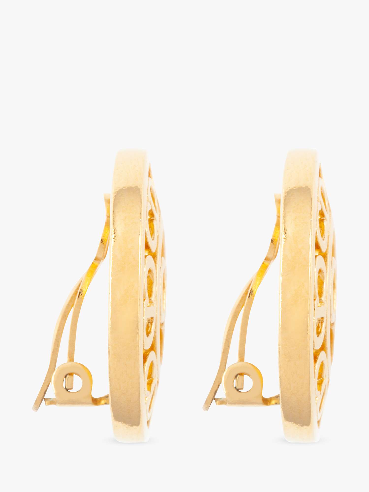 Buy Susan Caplan Vintage Christian Dior Gold Plated Monogram CD Clip-On Earrings, Dated Circa 1980s Online at johnlewis.com
