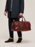 John Lewis Made in Italy Large Leather Holdall, Brown