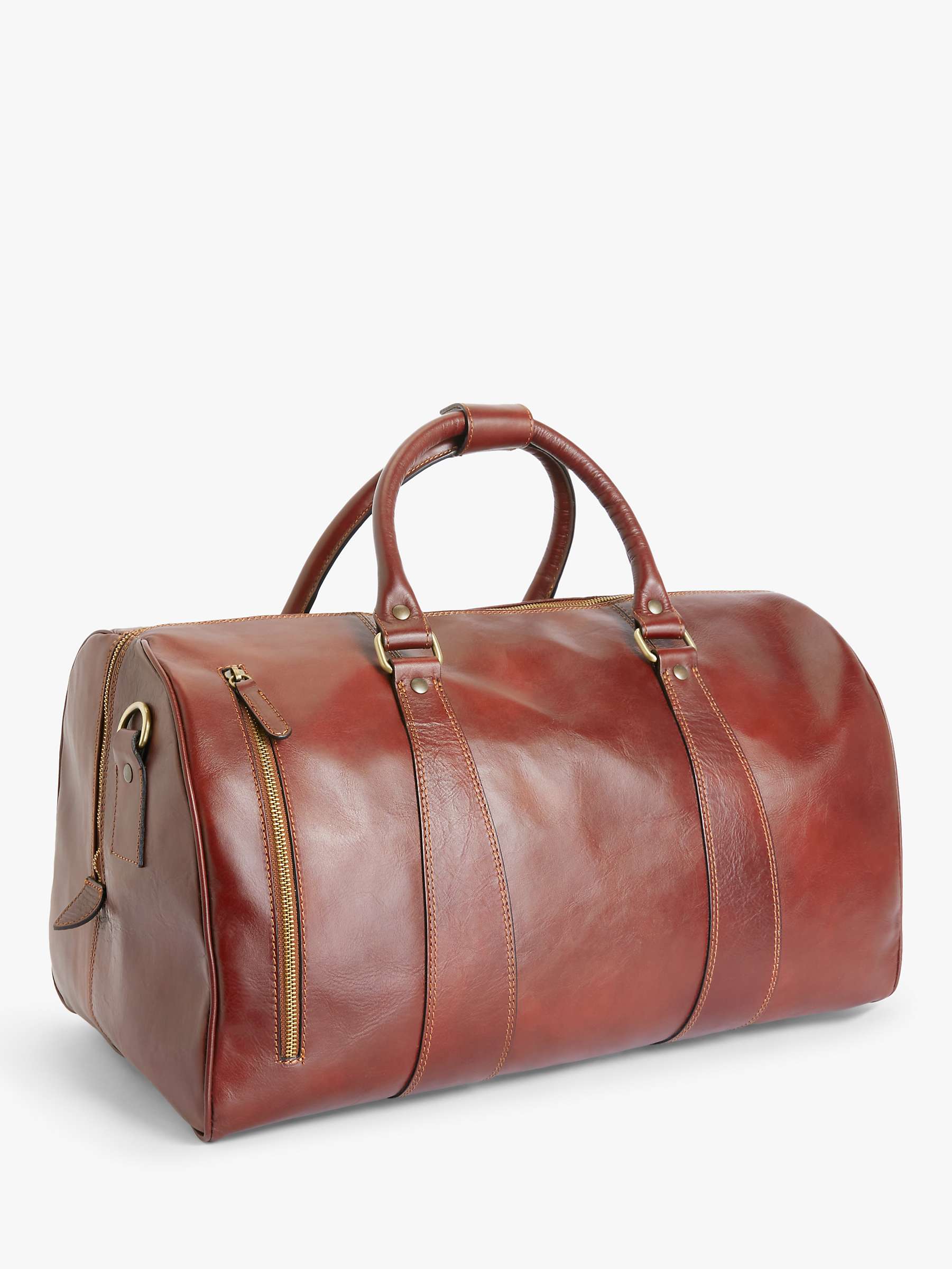 Buy John Lewis Made in Italy Large Leather Holdall, Brown Online at johnlewis.com