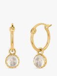 Dinny Hall Gem Drop Small White Topaz Hoop Earrings, Gold