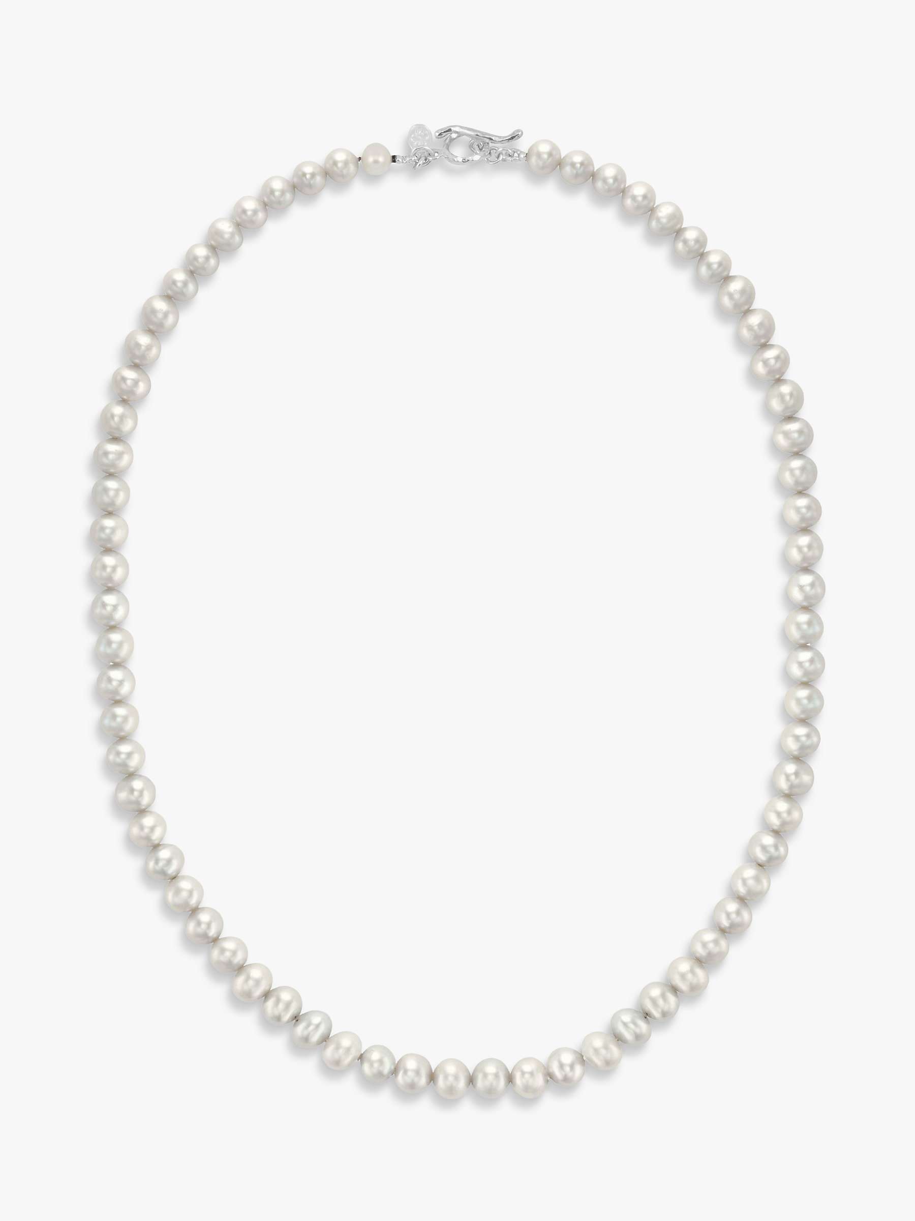 Buy Dower & Hall Men's Freshwater Pearl Collar Necklace, White/Silver Online at johnlewis.com