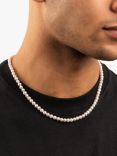 Dower & Hall Men's Freshwater Pearl Collar Necklace, White/Silver