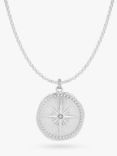 Dower & Hall Men's Large True North Story Necklace, Silver