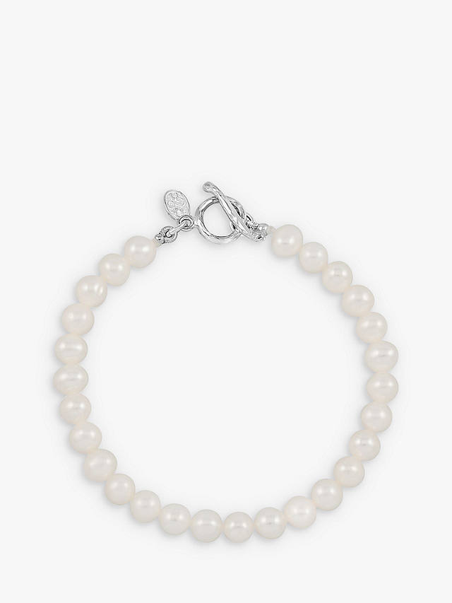 Dower & Hall Freshwater Pearl Bracelet, White/Silver