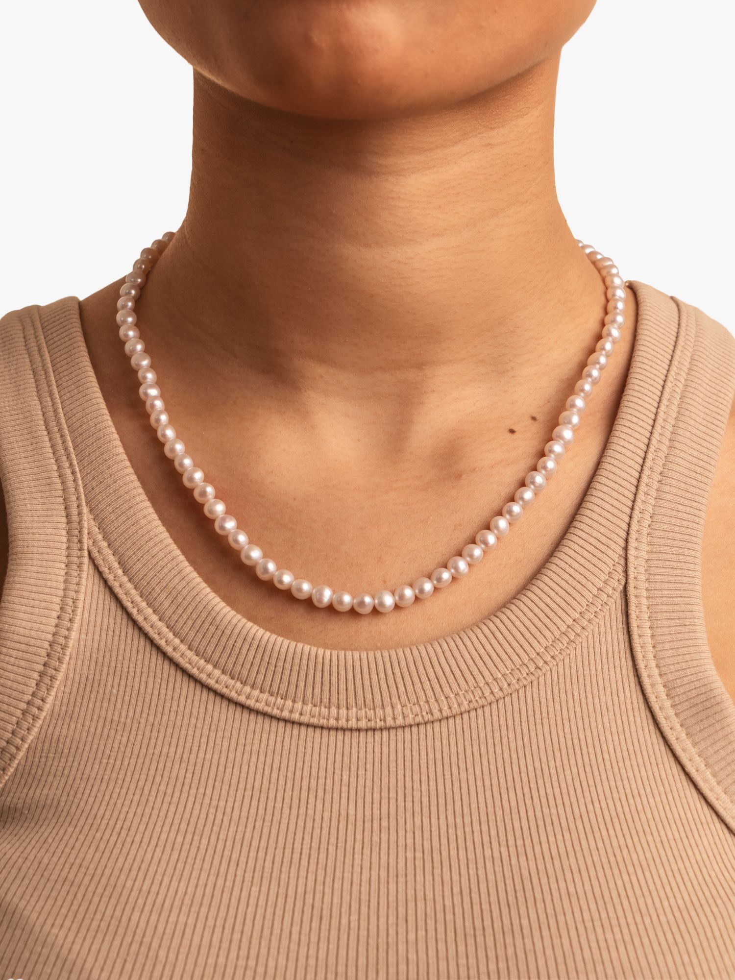 Buy Dower & Hall Freshwater Pearl Collar Necklace, White/Silver Online at johnlewis.com