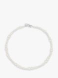 Dower & Hall Mixed Size Freshwater Pearl Collar Necklace, White/Silver