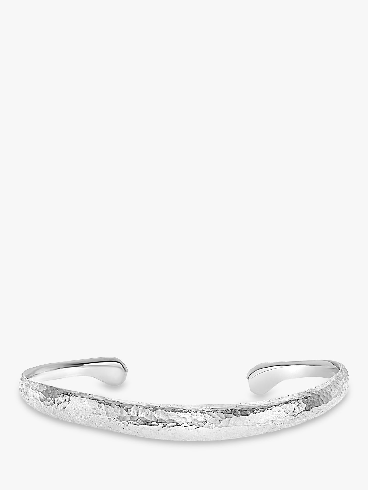 Buy Dower & Hall Men's Sterling Silver Curved Torque Bangle, Silver Online at johnlewis.com