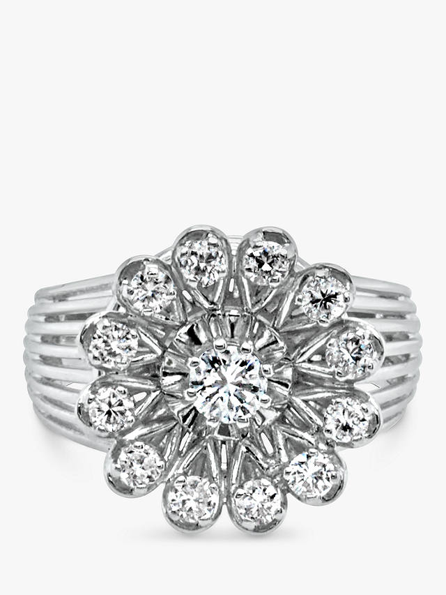 Milton & Humble Jewellery Second Hand 18ct White Gold Starburst Effect Diamond Ring