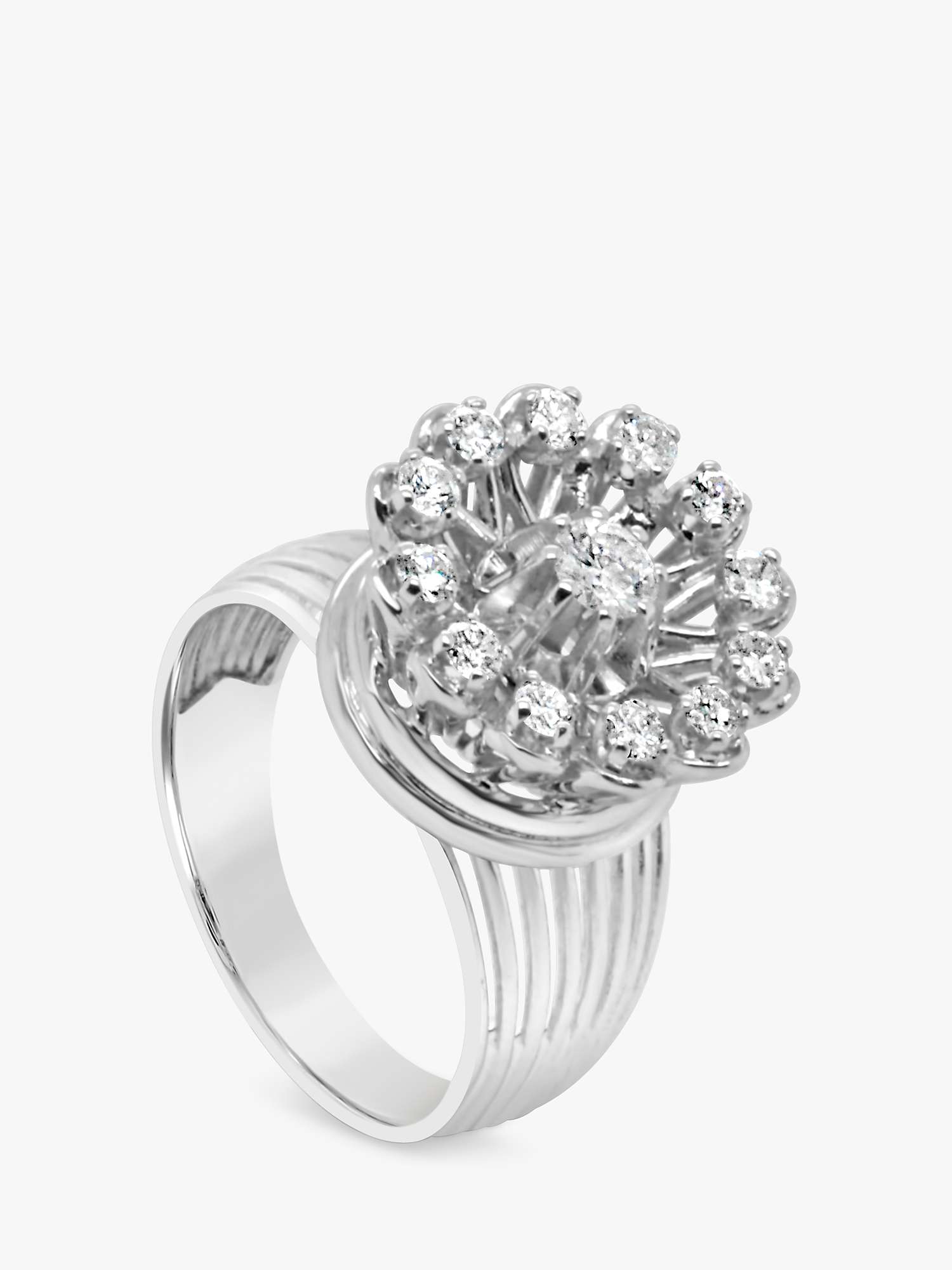Buy Milton & Humble Jewellery Second Hand 18ct White Gold Starburst Effect Diamond Ring Online at johnlewis.com