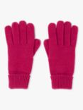 John Lewis ANYDAY Recycled Polyester Ribbed Cuff Gloves, Red Berry