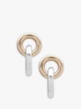 Lauren Ralph Lauren Two Tone Circle Link Drop Earrings, Silver/Gold