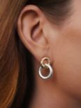 Lauren Ralph Lauren Two Tone Circle Link Drop Earrings, Silver/Gold