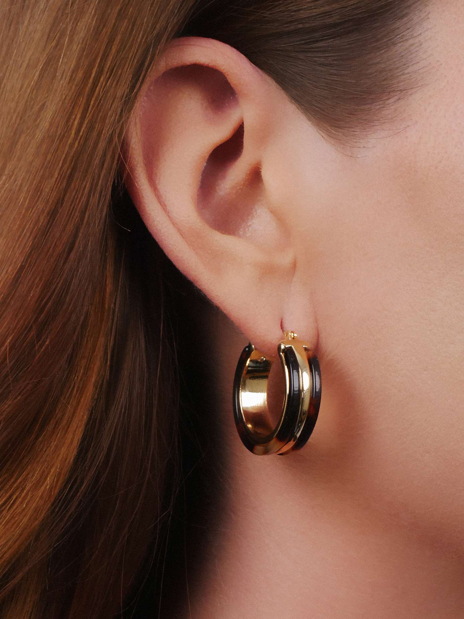 Buy Lauren Ralph Lauren Tortoise Shell Hoop Earrings, Brown/Gold Online at johnlewis.com