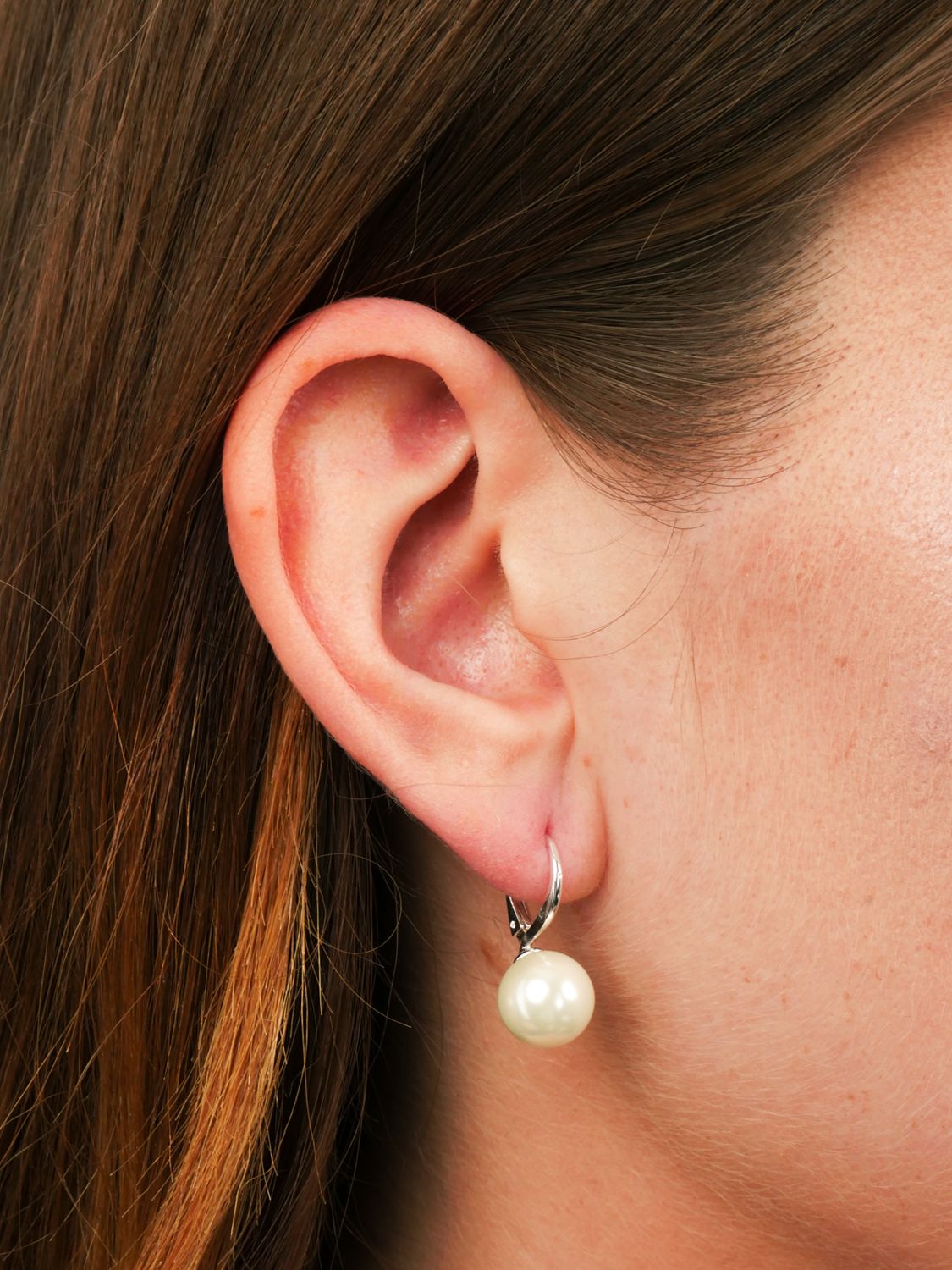 Lauren Ralph Lauren Pearl Drop Earrings, White/Silver at John Lewis &  Partners
