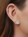 Lauren Ralph Lauren Monogram Logo Stud Earrings, Silver