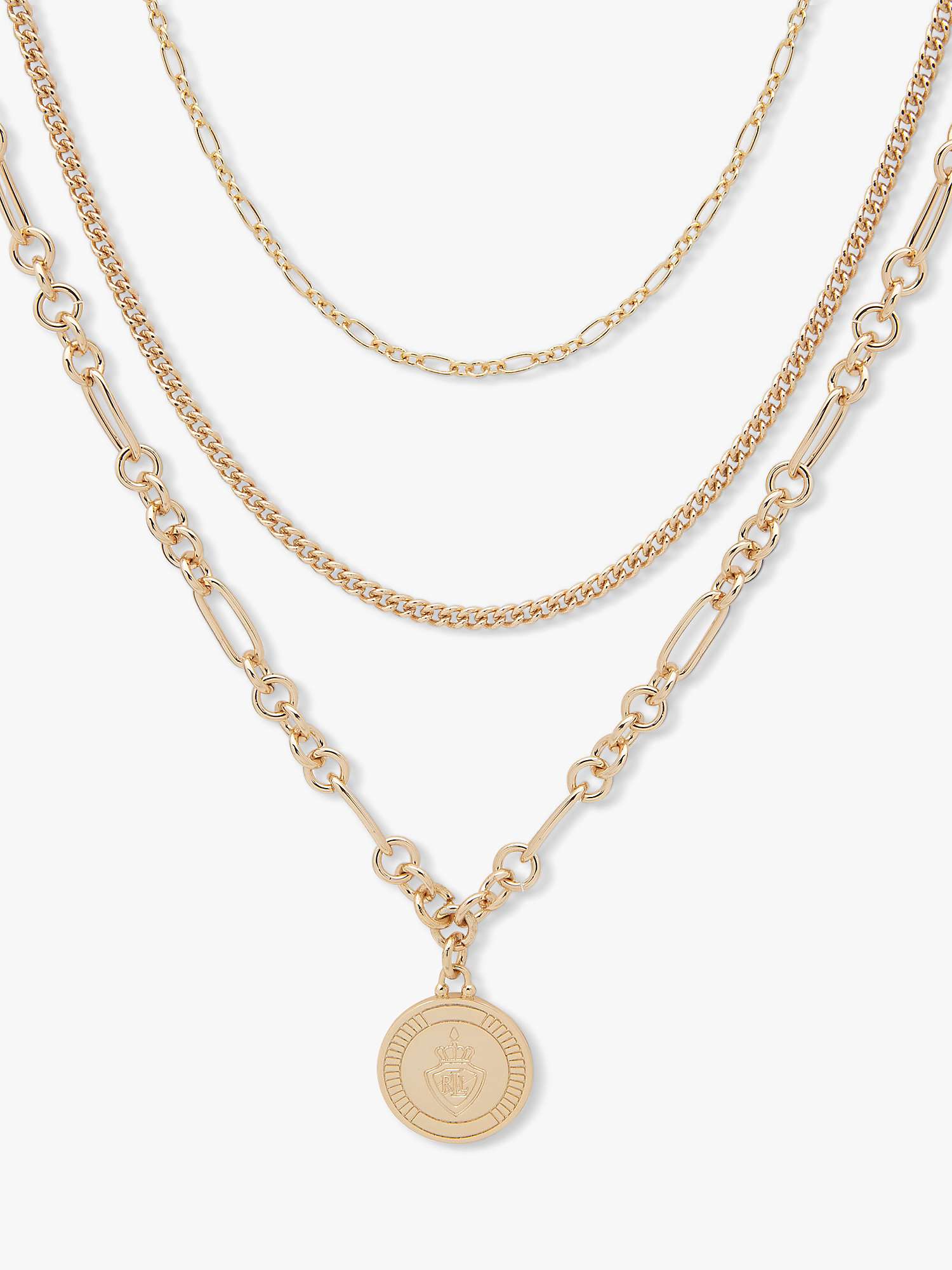 Buy Lauren Ralph Lauren Beaded Multi-Row Layered Necklace, Gold Online at johnlewis.com