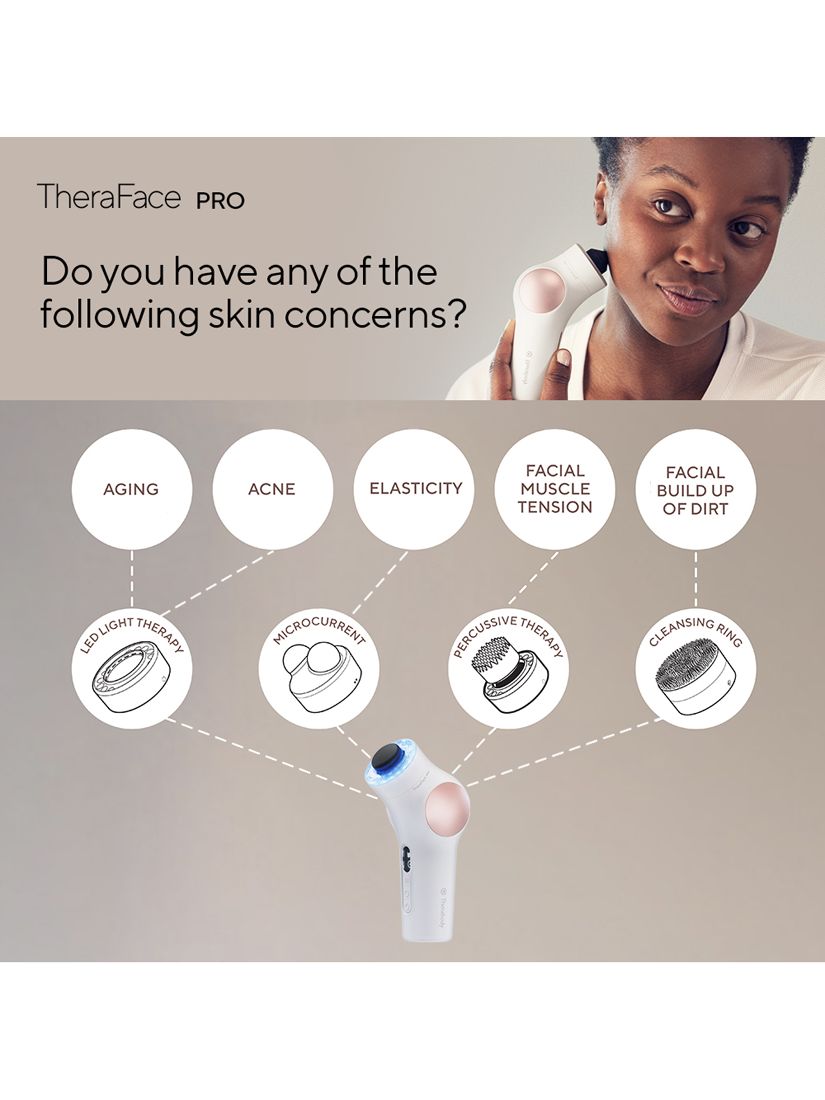 TheraFace PRO Facial Health Device by Therabody, White/Rose Gold